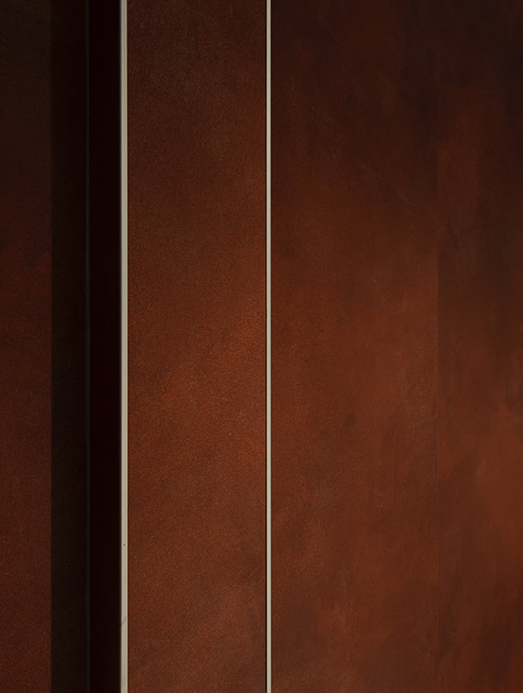 Clicwall wall finished with aluminium corner profile